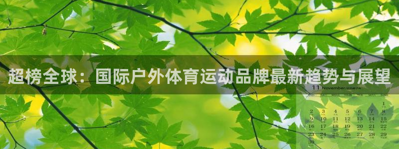 杏彩xcvk：超榜全球：国际户外体育运动品牌最新趋势与展望